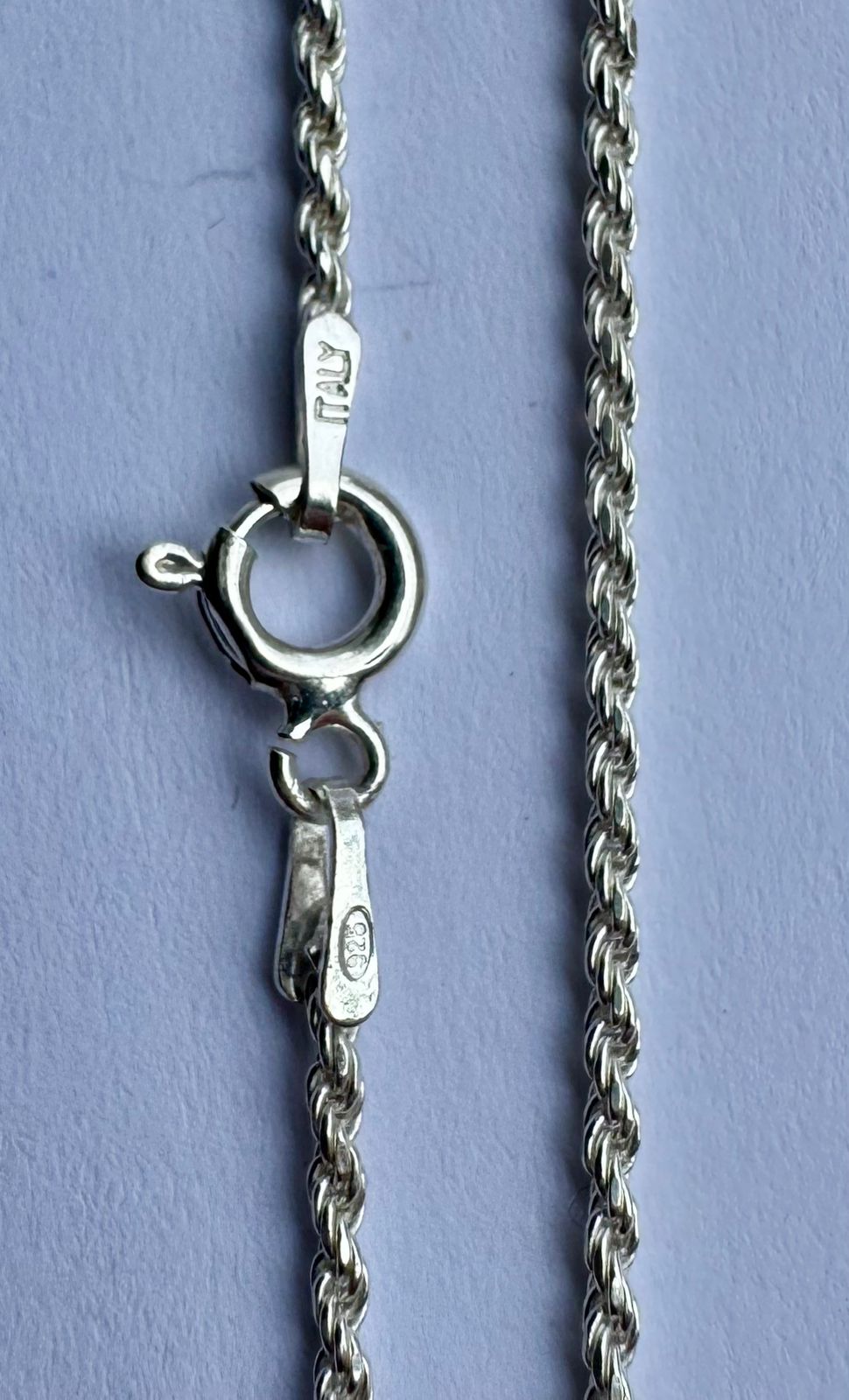 Cadena Cuerda Minimalista.  Collar en Plata Italiana 925 de 45cm de largo. Rope